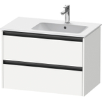 Duravit Ketho 2 wastafelonderbouwkast met 2 laden voor waskom rechts 81x48x54.9cm met grepen antraciet wit mat SW772020