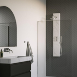 BRAUER Chrome Edition thermostatisch douchepaneel - 2 functies - calacatta gold SET 01 - 20cm hoofddouche - gebogen muurarm - staaf handdouche - wandaansluitbocht - doucheslang - chroom SW925527