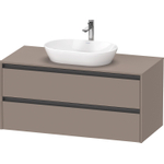 Duravit Ketho 2 wastafelonderbouwkast incl. consoleplaat met 2 laden 120x55x56.8cm met handgrepen antraciet basalt mat SW771984