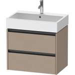 Duravit Ketho 2 wastafelonderbouwkast met 2 laden 68.4x46x54.9cm met grepen antraciet Linnen mat SW773091