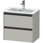 Duravit Ketho 2 wastafelonderbouwkast met 2 laden 61x39x54.9cm met grepen antraciet betongrijs mat SW772678