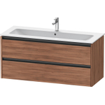 Duravit Ketho 2 wastafelonderbouwkast met 2 laden voor enkele wastafel 121x48x55cm met grepen antraciet noten mat SW772065