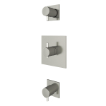 Hotbath Laddy inbouwthermostaat met 2 stopkranen vierkant nikkel geborsteld SW12352