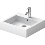 Duravit Vero opbouwwastafel onderzijde geslepen met bevestiging 50x47cm met kraangat en overloop met wondergliss wit 0292801