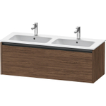 Duravit Ketho 2 wastafelonderbouwkast met 1 lade voor dubbele wastafel 128x48x44cm met greep antraciet donker noten mat SW772221