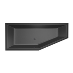 Xenz Society Compact ligbad - 180x80cm - met overloop - zonder afvoer - Hoekopstelling links - Acryl Ebony mat SW103194