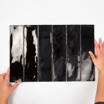 Cifre Ceramica Colonial wandtegel - 7.5x30cm - 8.6mm - Rechthoek - Zwart glans SW359808