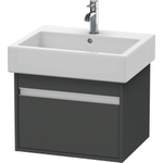 Duravit Ketho Wastafelonderkast 55x44x41cm 1 lade Standaard greep met softclose spaanplaat Grafiet Mat 0280162