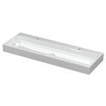 INK Unit wastafel - 120x40x10cm - 1 wasbak - 2 kraangaten - porselein wit glans SB0204091