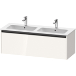 Duravit Ketho 2 wastafelonderbouwkast met 1 lade voor dubbele wastafel 128x48x44cm met greep antraciet hoogglans wit SW772367