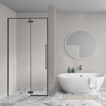 Aqua Vista Oria Linea nisdeur - 130x200cm - incl. montageset - Mat zwart SW1244189