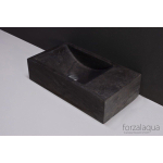 Forzalaqua Venetia fonteinbak 40x22x10cm wasbak Links 0 kraangaten Natuursteen Hardsteen gezoet SW369824