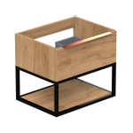 Thebalux Type onderbouwkast 60x45x50cm opbouwgreep koper 1 softclose lades standaard greep MDF/spaanderplaat/metaal zambia black SW768950