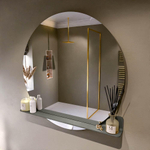 Mondiaz SPOT Badkamerspiegel - rond 110cm - spiegelplanchet - kleur Smoke SW1235625