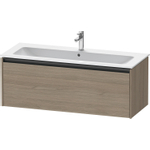Duravit Ketho 2 wastafelonderbouwkast met 1 lade voor enkele wastafel 121x48x44cm met greep antraciet eiken terra mat SW773023