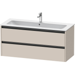 Duravit Ketho 2 wastafelonderbouwkast met 2 laden voor enkele wastafel 121x48x55cm met grepen antraciet taupe mat SW772834