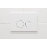 QeramiQ Push Bedieningsplaat kunststof Glans Wit met ronde dualflush frontbediening voor Geberit UP320 inbouwreservoir SW706186