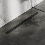 Brauer Douchegoot - 100x7.5cm - vloerflens - RVS - zwart SW771595