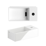 Clou New Flush 3 fontein 35x18cm inclusief plug met kraangat keramiek glanzend wit SW106239