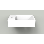 Arcqua Marble Free fontein - 40x22x12cm - kraangat links - mat wit SW909463