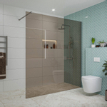 Fortifura Galeria inloopdouche - 180x200cm - rookglas - wandarm - chroom SW876875