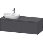 Duravit Ketho 2 wastafelonderbouwkast incl. consoleplaat met 2 laden voor waskom links 140x55x45.9cm met handgrepen antraciet grafiet mat SW773119