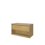 Proline Top badkamermeubelset - 100x46x55.2cm - wastafelblad - met schap - MFC Ideal oak SW350441