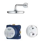 GROHE Grohtherm Perfect Regendoucheset - hoofdddouche 21cm - 1 functies - rond afbouwdeel - chroom SW236920