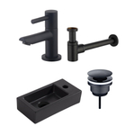 Wiesbaden Mini Rhea Complete fonteinset 36x18x9cm kraangat rechts Mat Zwart SW522583