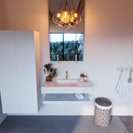 MONDIAZ ALAN - DLUX Badkamermeubelset - 90cm - planchet - Opalo - vrijhangende wastafel - wasbak midden - 1 kraangat - Opalo SW809321