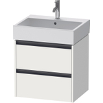 Duravit Ketho 2 wastafelonderbouwkast - 2 laden - 58.4x46x54.9cm - grepen antraciet - wit mat SW772912