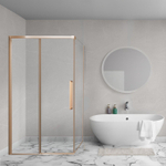 Aqua Vista Lokla Cuadra zijwand - 90x200cm - incl. montageset - geborsteld koper SW1209616