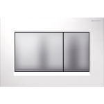 Geberit Sigma30 bedieningplaat, 2-toets spoeling frontbediening voor toilet 24.6x16.4cm wit / chroom SW61800