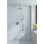 Fortifura Calvi Inbouw Regendoucheset - rond - thermostatisch - plafondarm - glijstang - 25cm hoofddouche - staaf handdouche - gladde doucheslang - chroom SW1189362