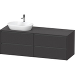 Duravit Ketho 2 wastafelonderbouwkast incl. consoleplaat met 4 laden voor waskom links 160x55x56.8cm met handgrepen antraciet grafiet supermat SW772957