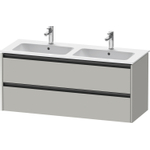 Duravit Ketho 2 wastafelonderbouwkast met 2 laden voor dubbele wastafel 128x48x55cm met grepen antraciet betongrijs mat SW771986