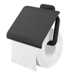 Tiger Carv Toiletrolhouder - met klep - zwart SW771742