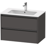 Duravit Ketho 2 wastafelonderbouwkast met 2 laden 81x48x55cm met grepen antraciet grafiet mat SW773002