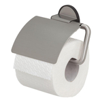 Tiger Tune Toiletrolhouder - met klep - zelfklevend - geborsteld RVS/zwart SW296123