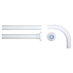 Sealskin Seallux Douchegordijnstang Set Hoek 90x90cm Ø 28 mm Aluminium Wit CO276666210