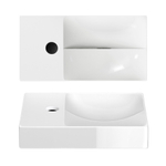 Clou Vale fonteinen keramiek fontein 38x19x7cm kraangat links Wit glanzend SW451452