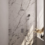 Brauer Chrome Carving Regendoucheset inbouw - hoofddouche 20cm - Carving knop - handdouche rond 3 standen - glijstang - chroom SW715463