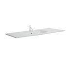 Crosswater Glide II Wastafel inbouw - 100x45cm - 0 kraangaten - glas - Ice white SW487193