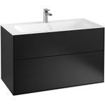 Villeroy & Boch Finion wastafelonderkast 99.6x59.1cm 2 lades Black matt SW479515