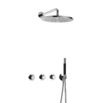 Hotbath Cobber IBS70 Regendoucheset inbouw - 38.5cm wandarm - 30cm ronde hoofddouche - staafhanddouche - chroom SW677948