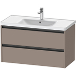 Duravit Ketho 2 wastafelonderbouwkast met 2 laden 98.4x45.5x54.9cm met grepen antraciet basalt mat SW771972