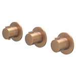 IVY Pact Afbouwdeel - voor Inbouwthermostaat - 2 stopkranen - Symmetry - ronde rozetten - Geborsteld mat koper PVD SW1031006