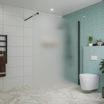 Fortifura Galeria inloopdouche - 160x200cm - mat glas - wandarm - mat zwart SW876796