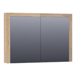 Saniclass Natural Wood spiegelkast 100x70x15cm met 2 links- en rechtsdraaiende spiegeldeuren Hout Grey oak SW2936