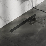 Brauer Douchegoot - 80x7.5cm - vloerflens - tegelinlegrooster omkeerbaar - RVS - zwart mat SW771549